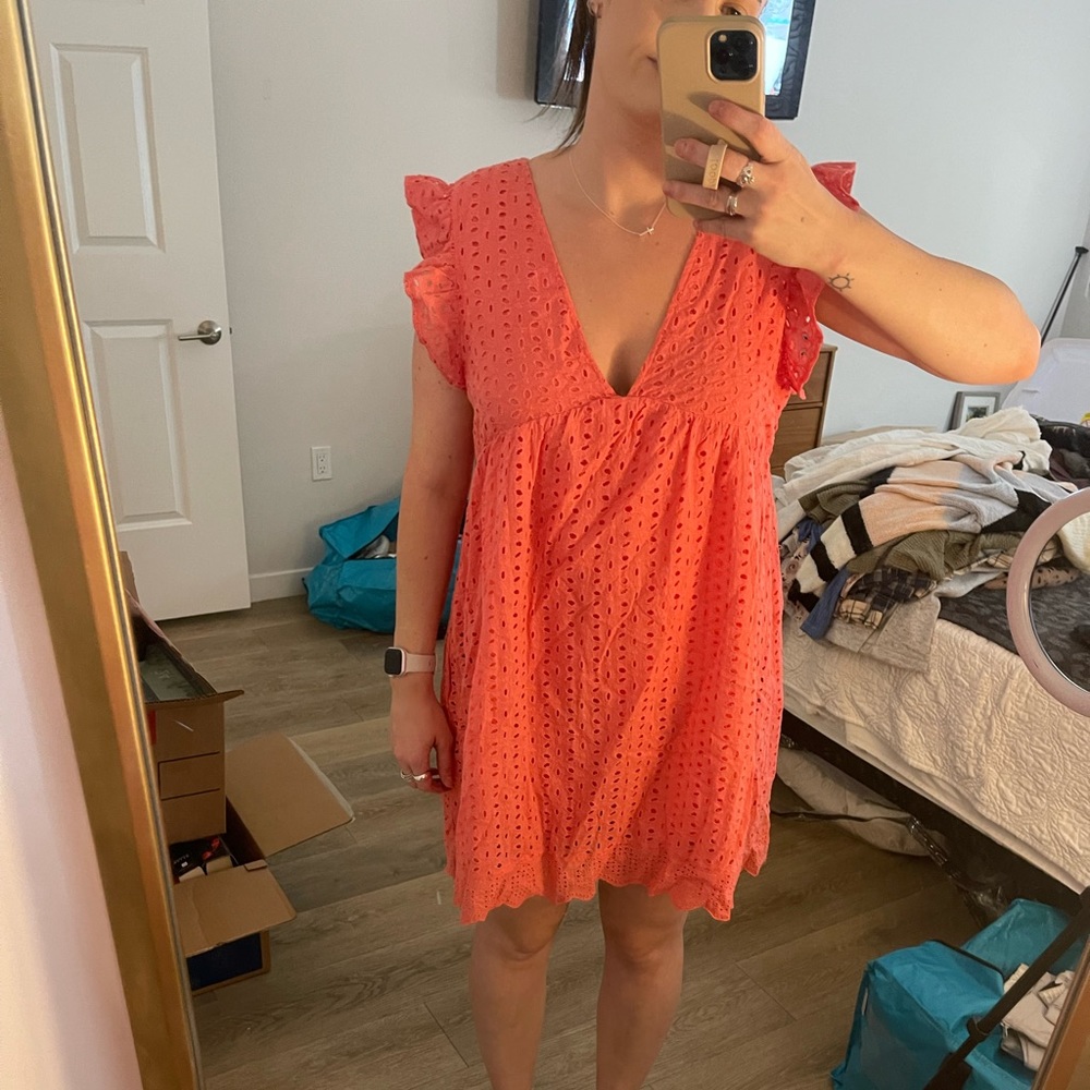 Pink Lily Eyelet Romper